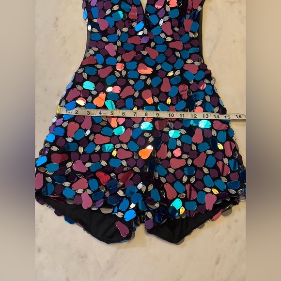 Jovani Jeweled Romper / Size 0 / Teal - Fucsia- Pink - Silver- Black - Picture 11 of 14
